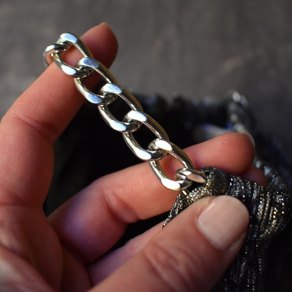 Michael Kors Black and Silver Metallic Halter Top - Picture 6 of 14